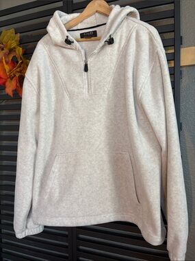 croft & barrow Men's Cream Quarter-Zip Hooded Pullover